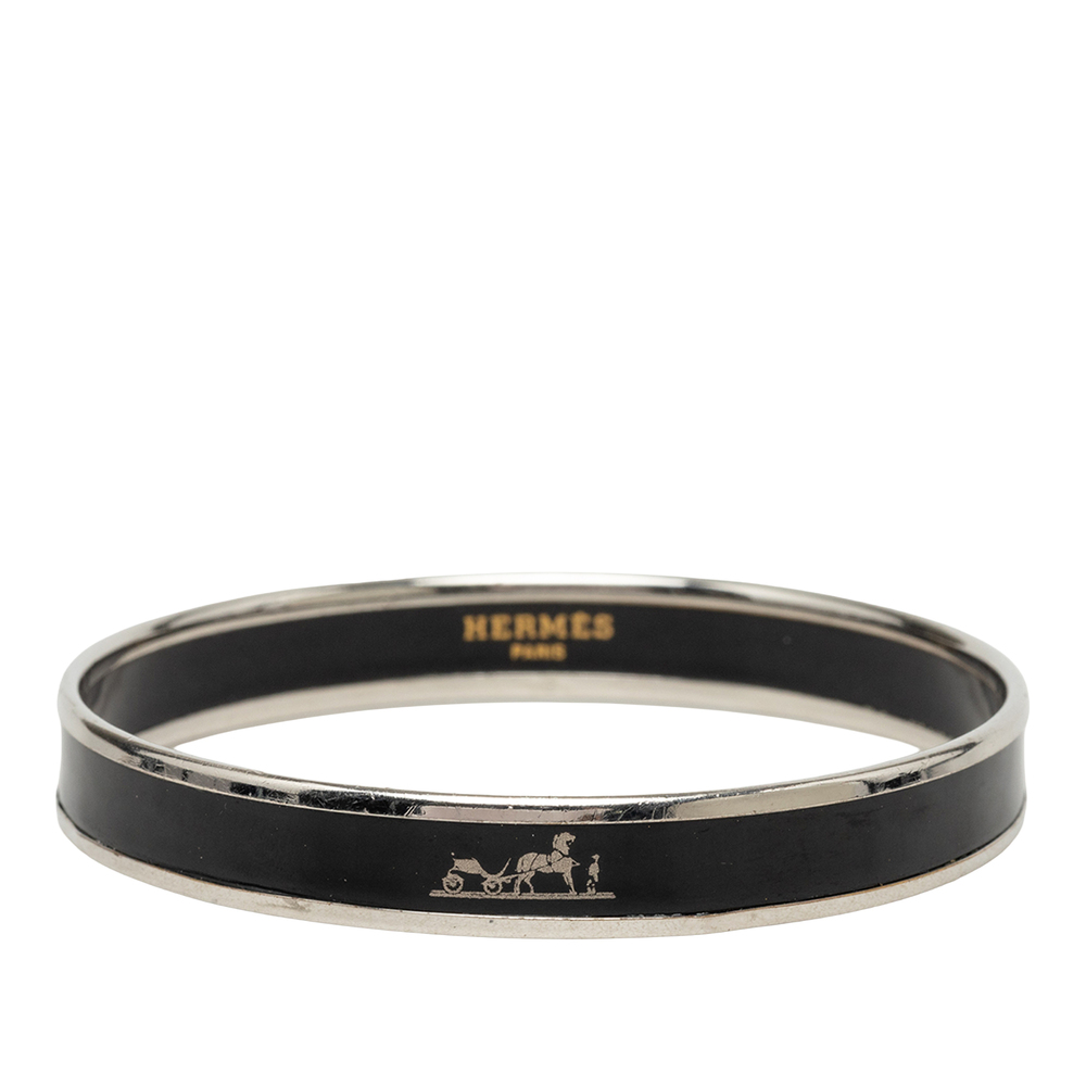 Pre-Loved Hermes Narrow Caleche Enamel Bangle 65
